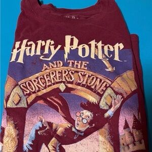 Harry Potter Sorcerer’s Stone Graphic Tee Burgundy Medium